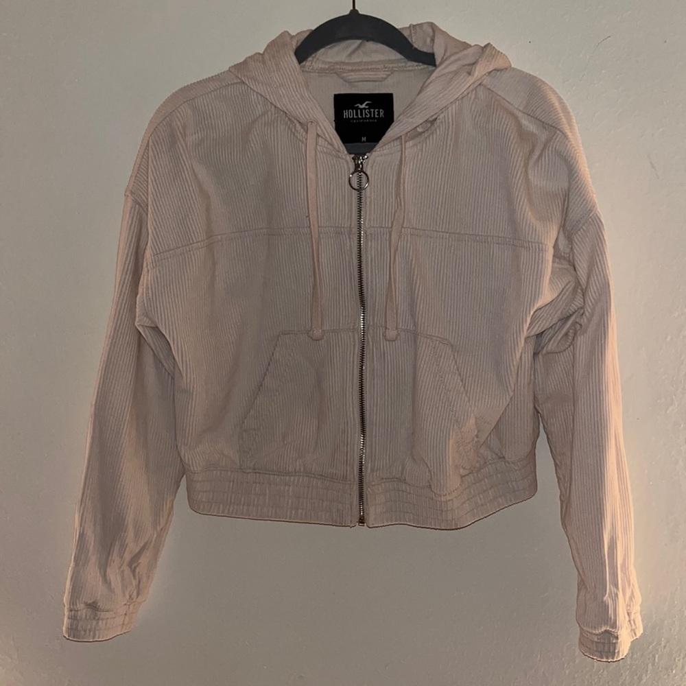 Corduroy Pink Hollister cropped jacket size M